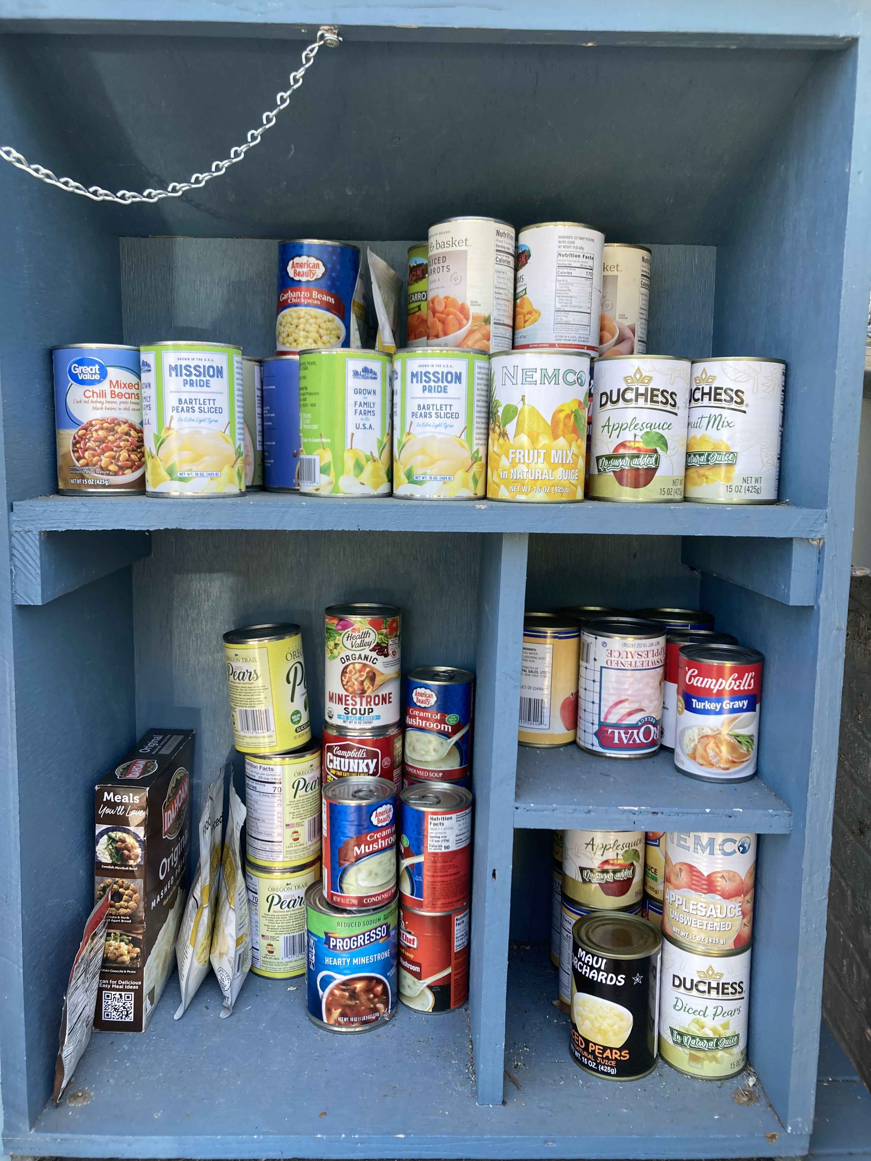 Pantry Shelves filled with canned goods